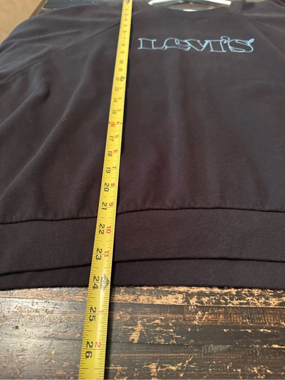 Levi's Black Crewneck Sweatshirt with Light Blue Logo
